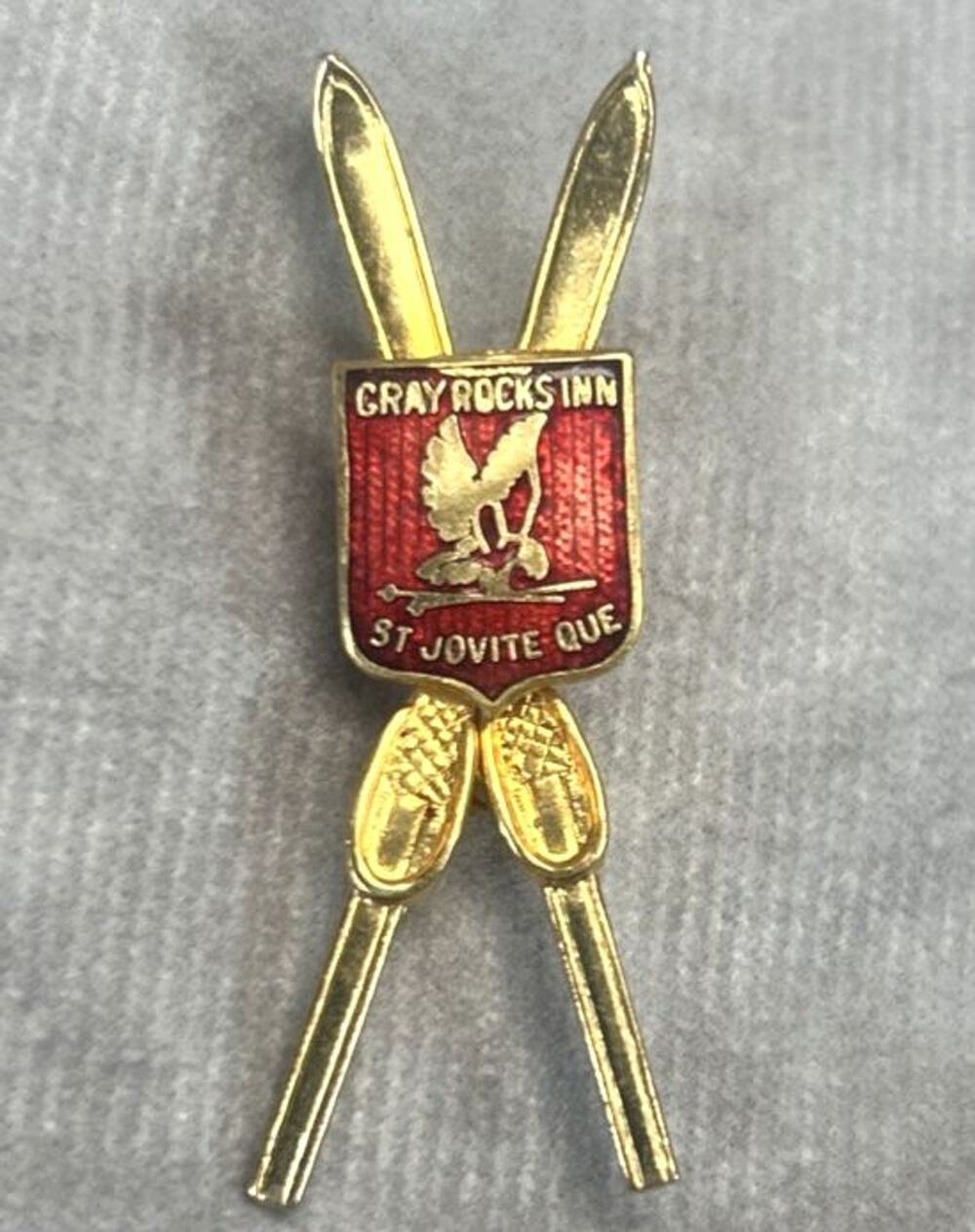 Vintage Gray Rocks Inn Ski Pin/Bro Lost Area St. Jovite Quebec CANADA Souvenir
